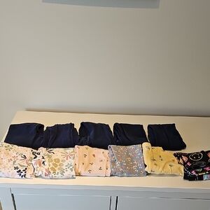 Girls 5T Navy and Floral Leggings Set